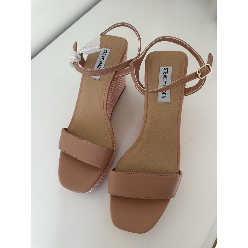 Steve Madden Wedge Sandal Pink And Tan Size 9 - Picture 4 of 8